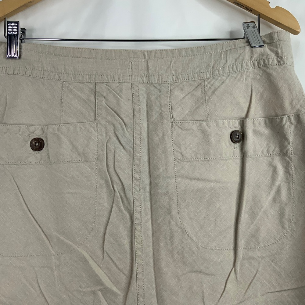 Patagonia Womens 8 Hemp Organic Cotton Midi Skirt Khaki Tan Drawstring A-Line - Picture 4 of 7